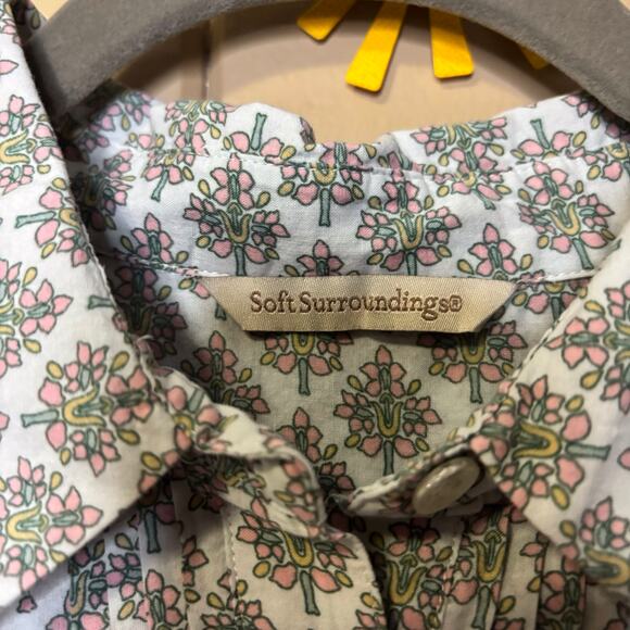 Soft Surroundings Tabitha Paisley Boho tunic pop over long sleeve top size Large - Picture 2 of 4